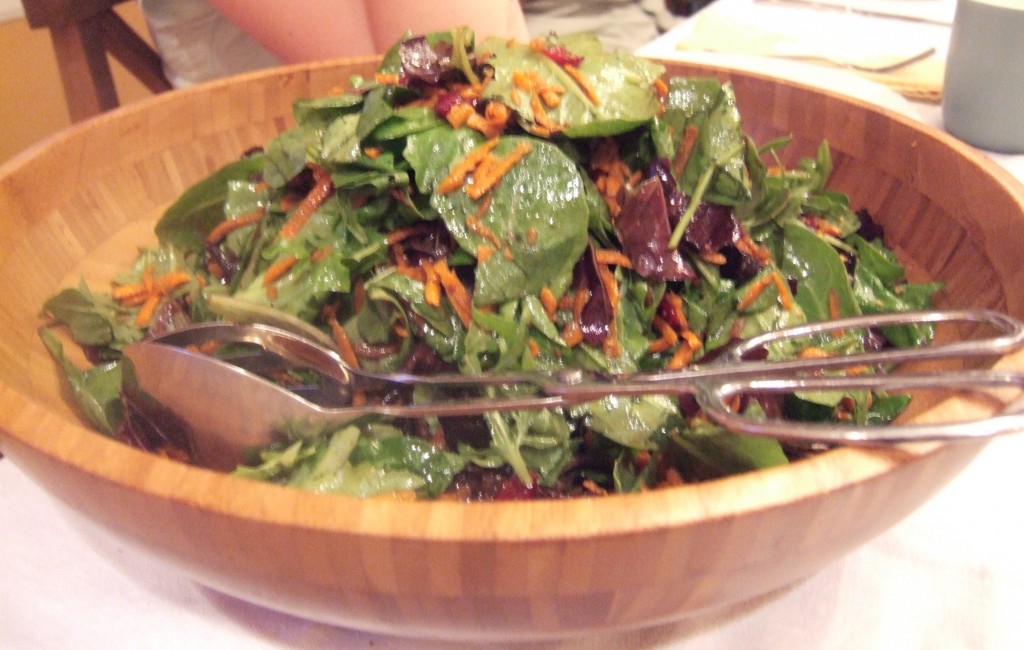 Perfect One-Dish Dinners: Mixed Greens with Shredded Carrots and Dried Cranberries