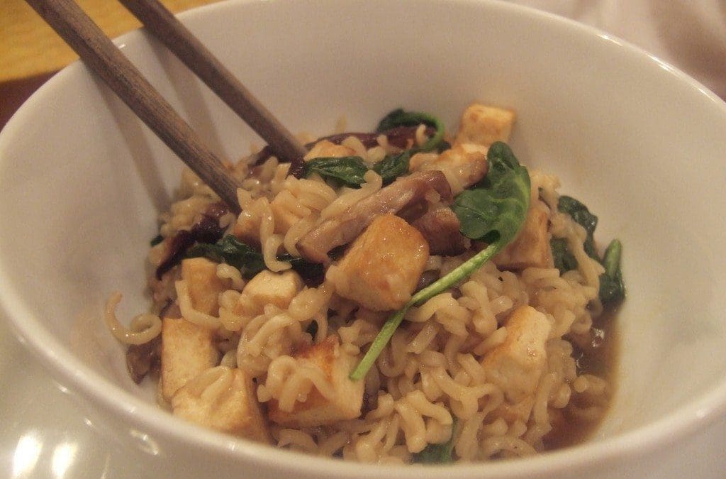 Off Topic: Hot and Sour Ramen with Tofu, Shiitakes and Spinach