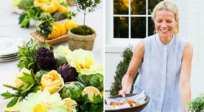 Gwyneth Paltrow serving a beautiful fall dish