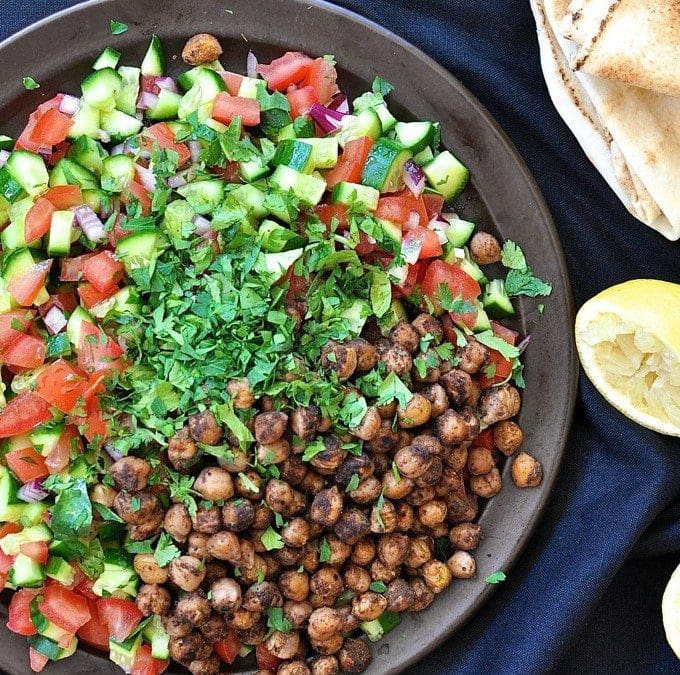 Jerusalem: Spiced Chickpeas and Fresh Vegetable Salad