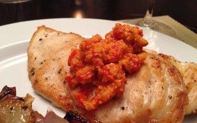 Sauteed Chicken Cutlets with Roasted Red Pepper Sauce