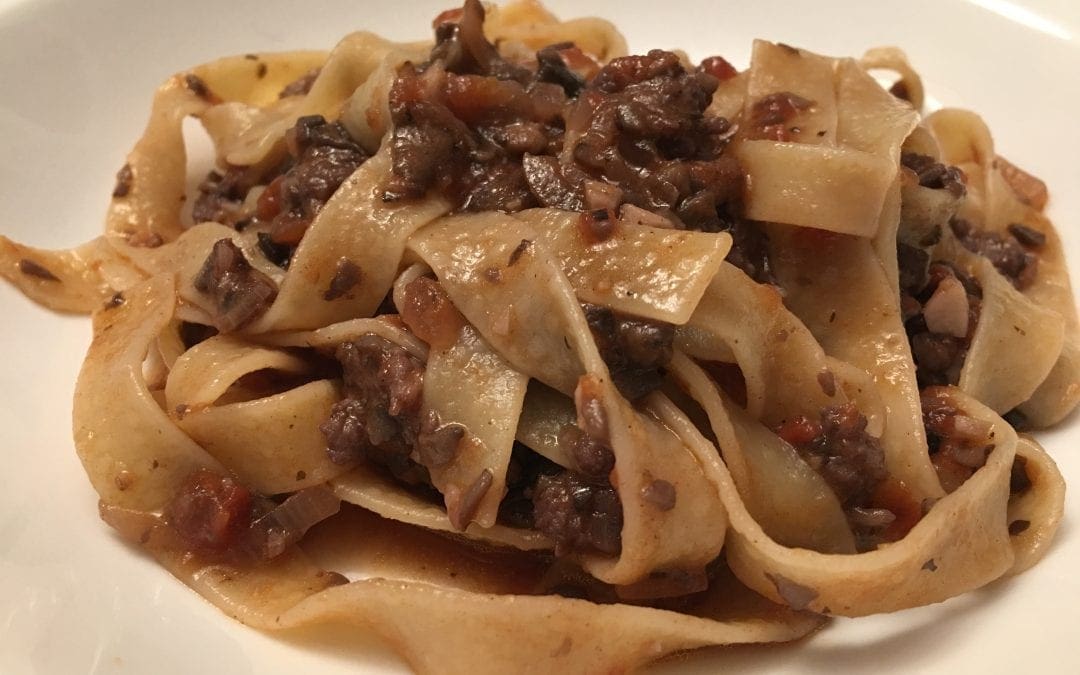 Italian Sausage and Mushroom Ragu with Pappardelle