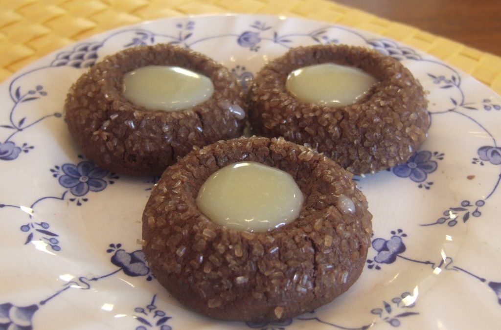 Baked Explorations: Chocolate Mint Thumbprint Cookies