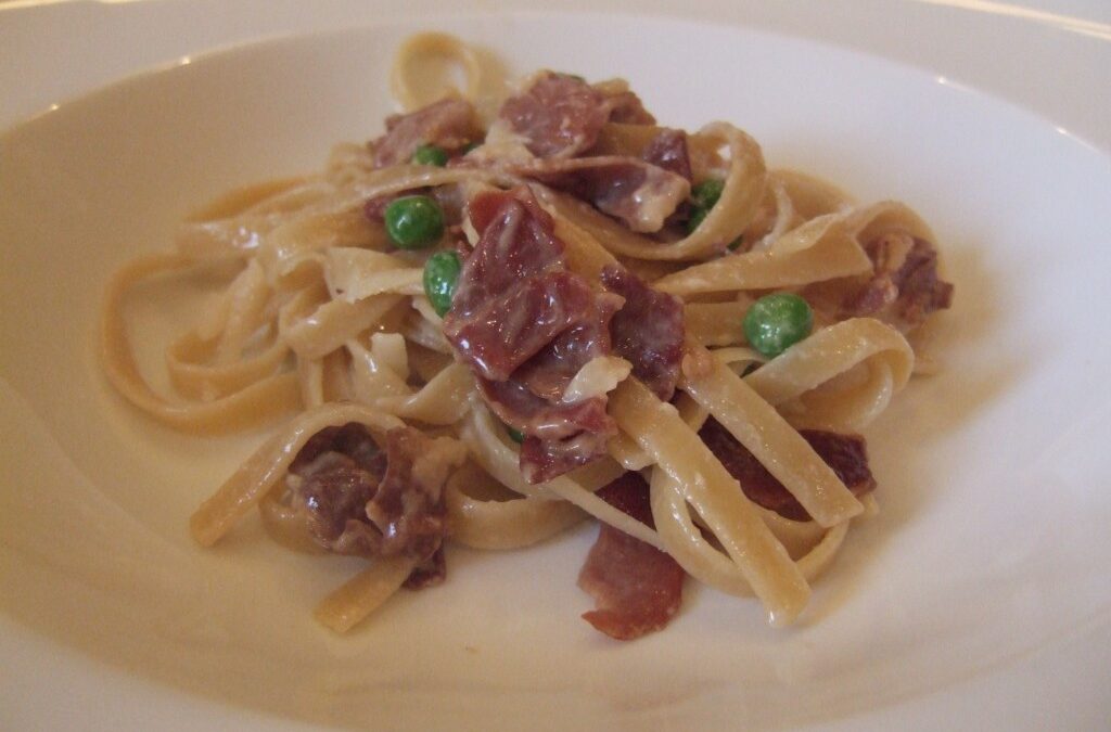 Off Topic: Fetuccine with Prosciutto and Cream Sauce