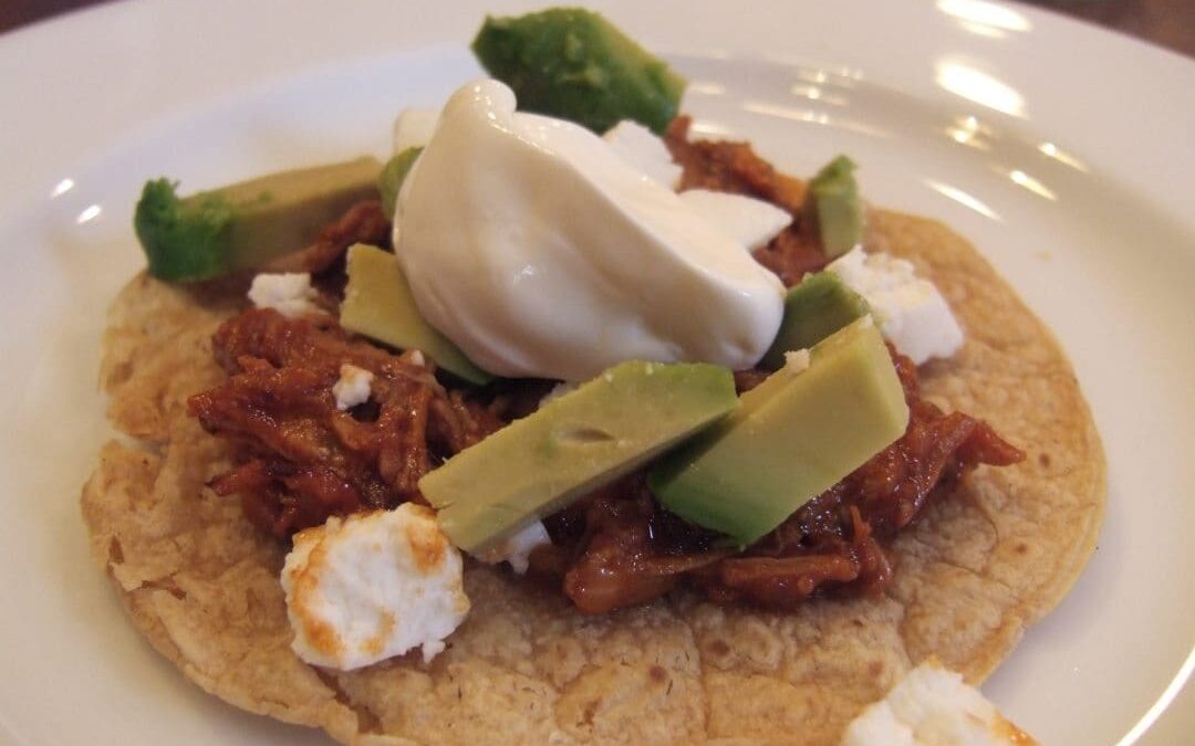 Spicy Shredded Mexican Pork Tostadas (Tinga)